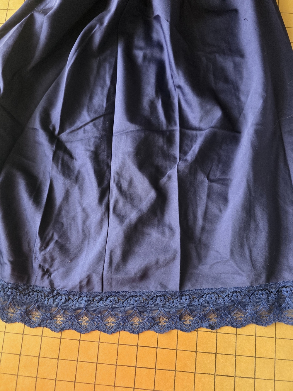 Christian Dior Vintage Navy Half Slip S  Lace Hem, Embroidered Dior Logo, ILGWU - Picture 10 of 14